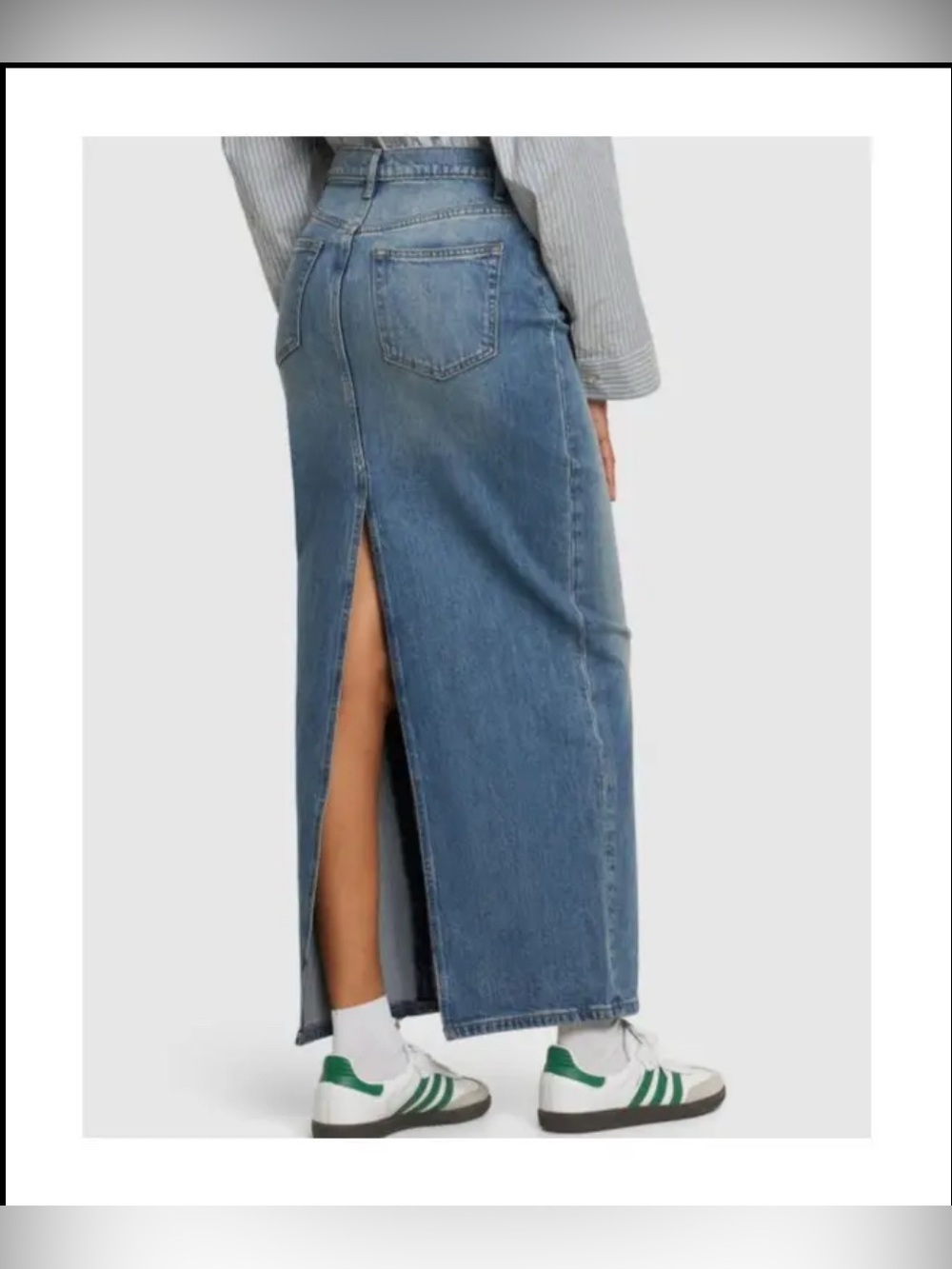 REFORMATION Daria Ultra High Rise Denim Maxi Skirt Merritt Wash